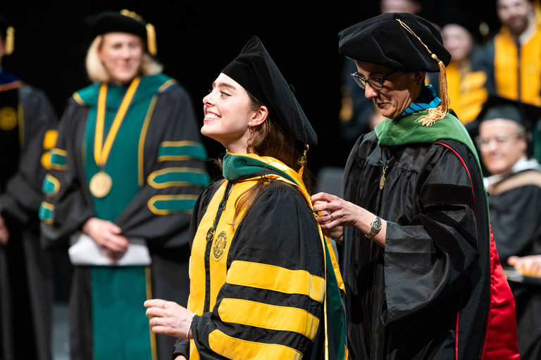 University of Iowa Carver College of Medicine MD/MME commencement at Hancher Auditorium on Friday, May 17, 2024.