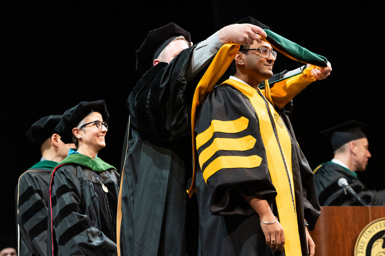 University of Iowa Carver College of Medicine MD/MME commencement at Hancher Auditorium on Friday, May 17, 2024.