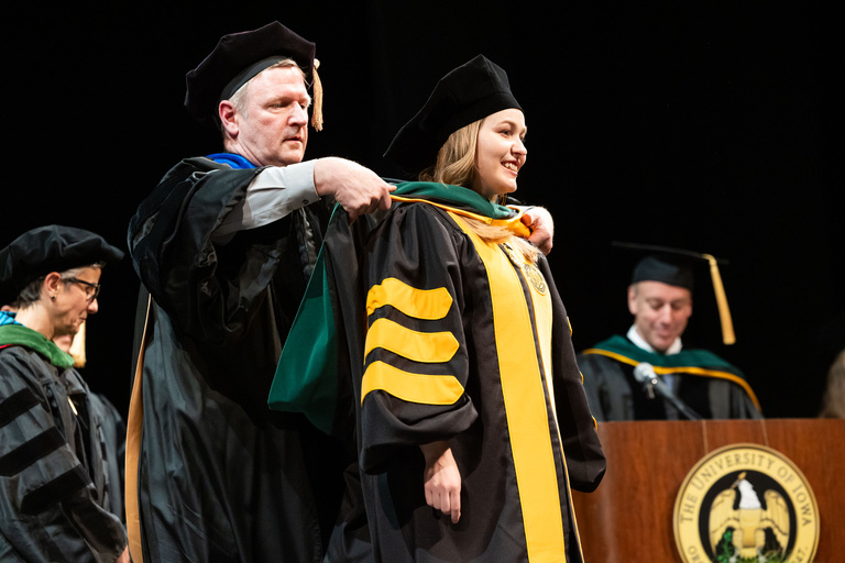University of Iowa Carver College of Medicine MD/MME commencement at Hancher Auditorium on Friday, May 17, 2024.