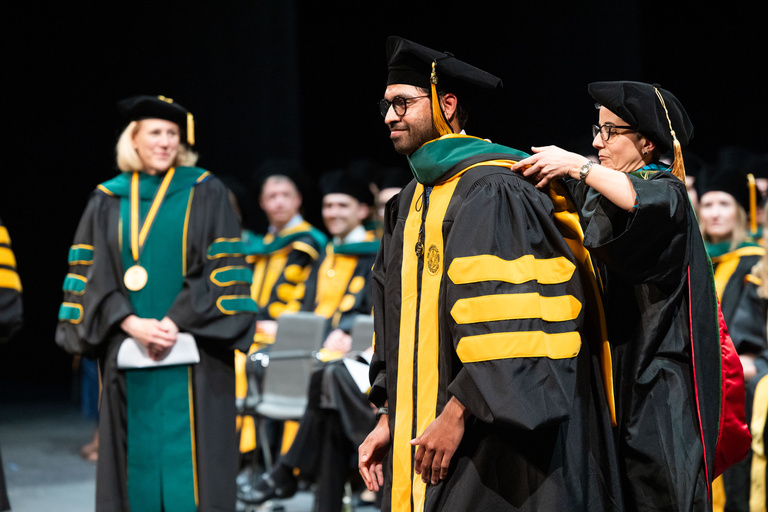 University of Iowa Carver College of Medicine MD/MME commencement at Hancher Auditorium on Friday, May 17, 2024.