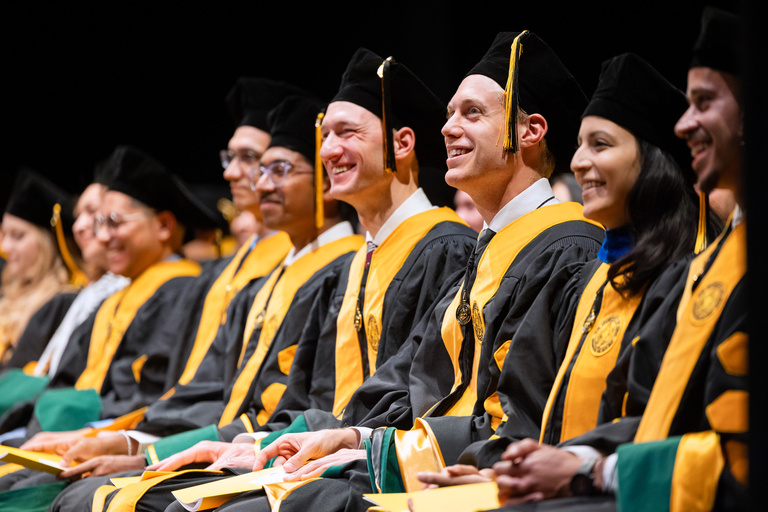 University of Iowa Carver College of Medicine MD and MME commencement at Hancher Auditorium on Friday, May 16, 2025.
