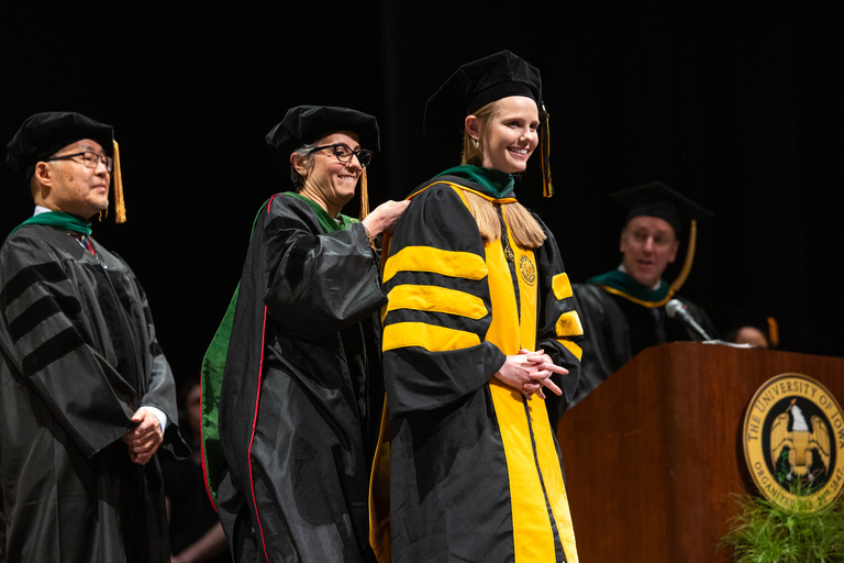 University of Iowa Carver College of Medicine MD and MME commencement at Hancher Auditorium on Friday, May 16, 2025.