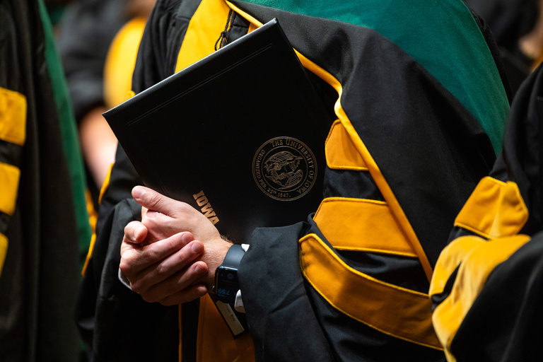 University of Iowa Carver College of Medicine MD and MME commencement at Hancher Auditorium on Friday, May 16, 2025.