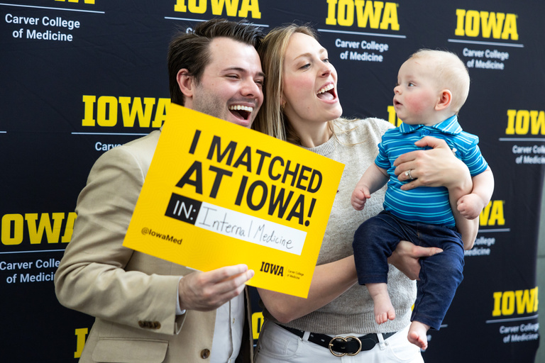 MD graduate with family on match day 2026
