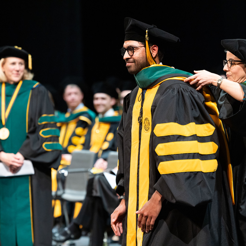 University of Iowa Carver College of Medicine MD/MME commencement at Hancher Auditorium on Friday, May 17, 2024.
