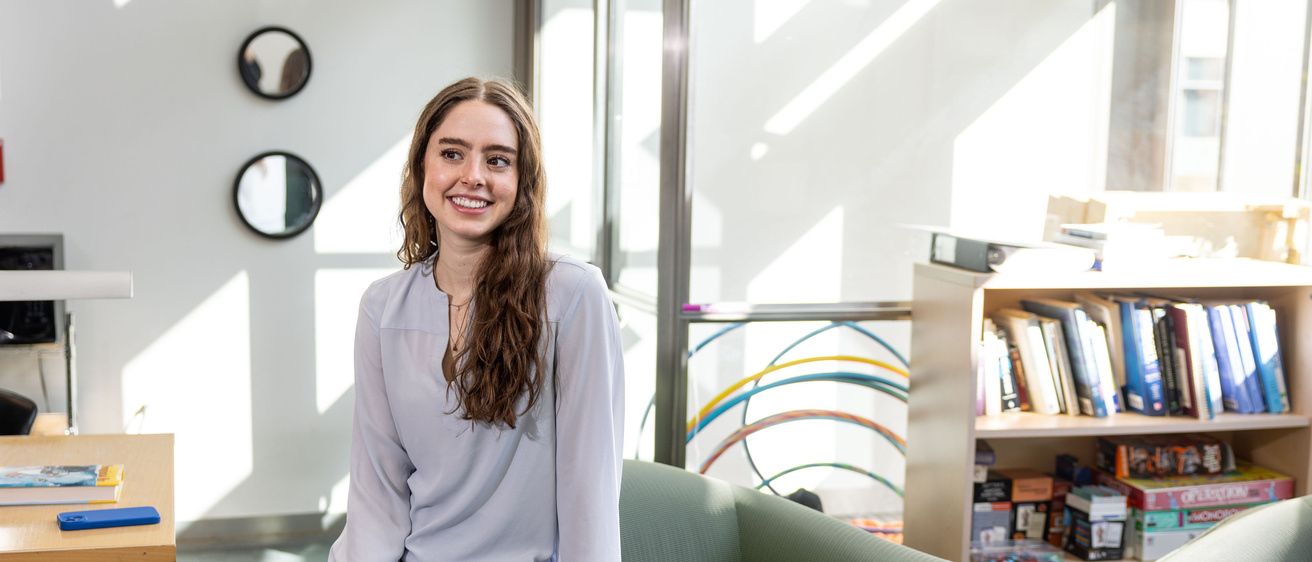 Fourth-year medical student Maya Altemeier in the Bean learning community at the Carver College of Medicine. Photographed on Tuesday, Feb. 27, 2024.
