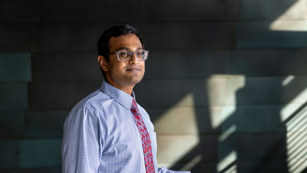 Fourth year medical student Vijay Kamalumpundi at Carver College of Medicine on Wednesday, Feb. 28, 2024.